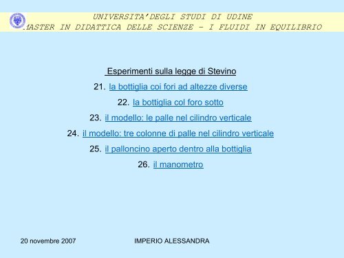 Fluidi in equilibrio - Dipartimento di Fisica