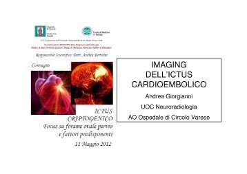 IMAGING DELL'ICTUS CARDIOEMBOLICO - Ospedale di Circolo e ...