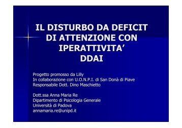 Il Disturbo da deficit di attenzione con iperattività