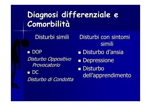 Il Disturbo da deficit di attenzione con iperattività