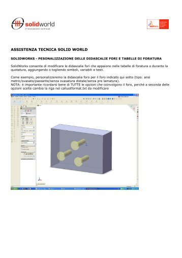 ASSISTENZA TECNICA SOLID WORLD - Assistenza SOLIDWORLD