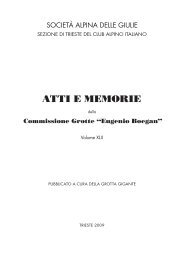 ATTI E MEMORIE - Commissione Grotte Eugenio Boegan