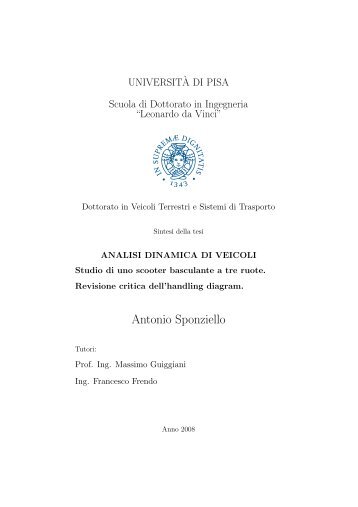 t - veicoli Terrestri e Sistemi di Trasporto