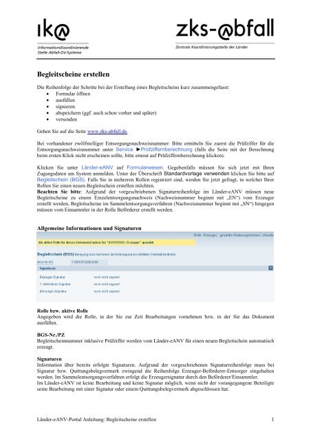 BGS erstellen
