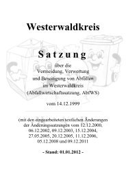 Westerwaldkreis Satzung - Westerwaldkreis-AbfallwirtschaftsBetrieb