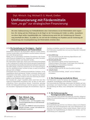 Umfinanzierung mit Fördermitteln - WABECO Subventionslotse