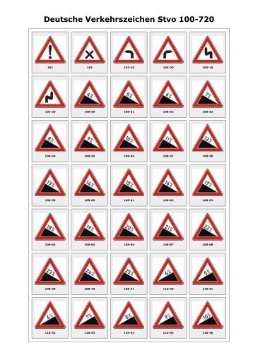 Deutsche Verkehrszeichen Stvo 100-720 - toptamis-fahrschule