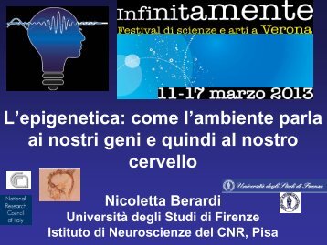 come l'ambiente parla ai nostri geni e quindi al nostro ... - Infinitamente