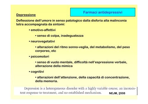 Nuovi farmaci antidepressivi