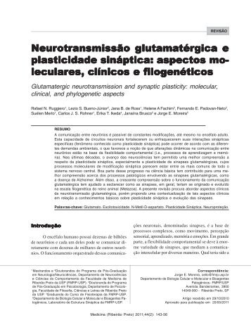 Neurotransmissão glutamatérgica e plasticidade sináptica - Revista ...