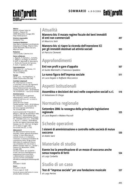 non Attualità Approfondimenti Aspetti istituzionali Normativa ...