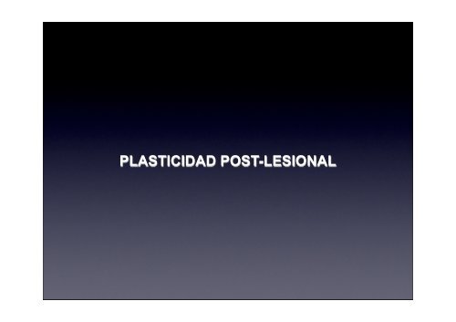Fundamentos básicos de plasticidad fisiológica y postlesional