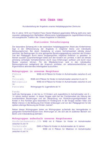 Flyer Teil 1 und 2 - Wadzeck-Stiftung