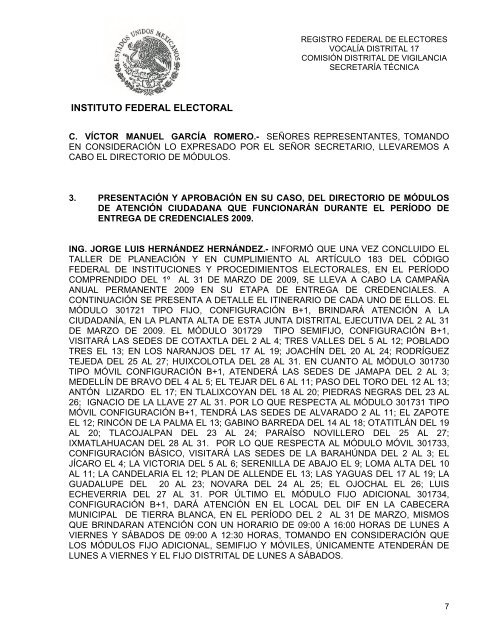 ACTA EJECUTIVA DE LA SESIN ORDINARIA No - Instituto Federal ...
