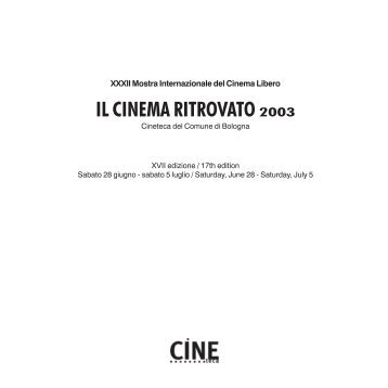 Catalogo - Cineteca di Bologna