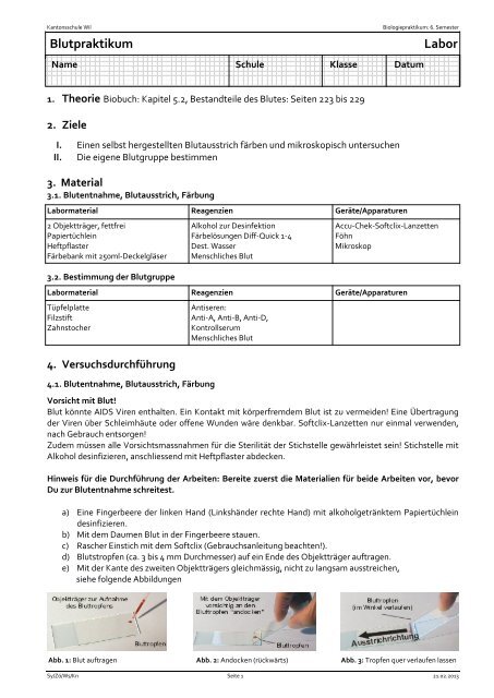 Mikrobiologie Kursablauf - Kantonsschule Wil