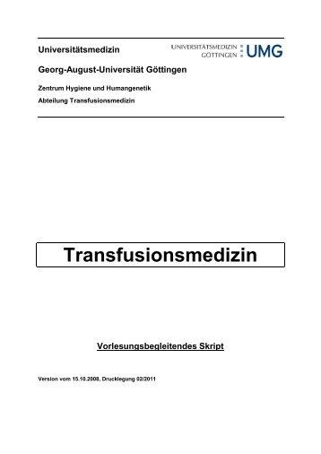 Transfusionsmedizin - Abteilung Transfusionsmedizin - Georg ...