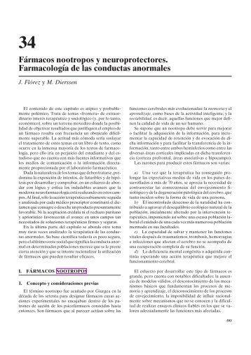 Fármacos nootropos y neuroprotectores. Farmacología de ... - sisman