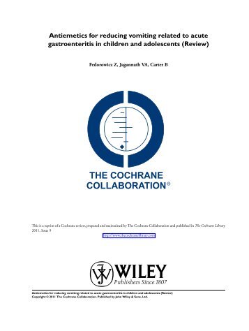 Antiemetics for reducing vomiting related to acute ... - Update Software