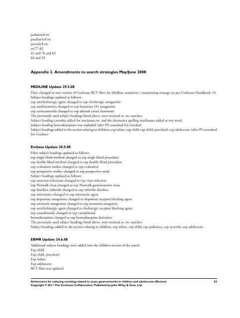 Antiemetics for reducing vomiting related to acute ... - Update Software