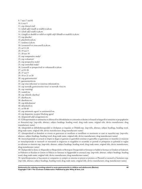 Antiemetics for reducing vomiting related to acute ... - Update Software