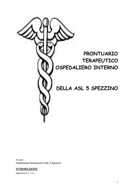 prontuario terapeutico ospedaliero interno della asl 5 spezzino