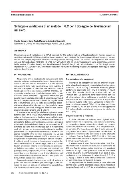 Sviluppo e validazione di un metodo HPLC per il dosaggio ... - SIBioC