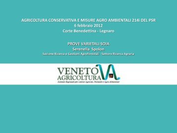 Prove varietali soia - Veneto Agricoltura