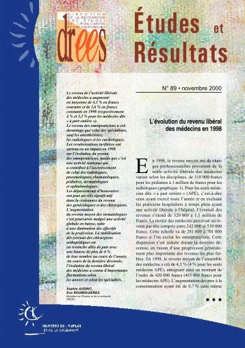 L'évolution du revenu libéral des médecins en 1998 - Epsilon