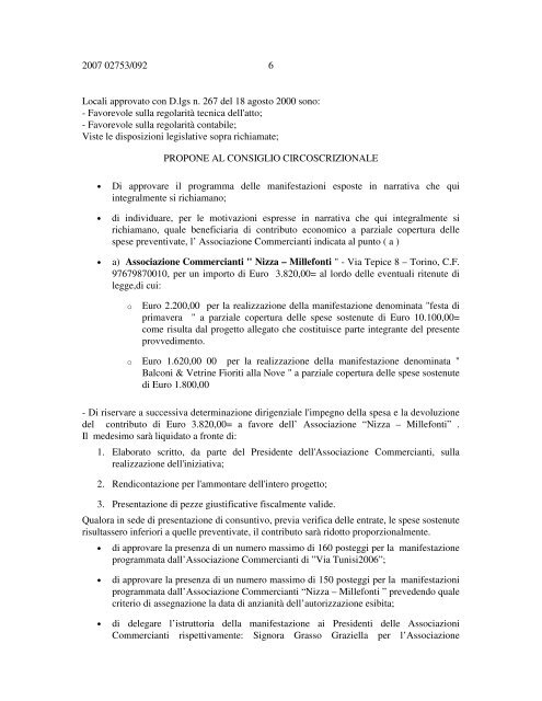 DOC. n. 65/2007 2007 02753/092 approvata il 15 ... - Città di Torino