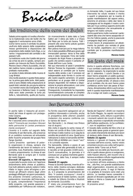 N°23 Settembre-Ottobre - La Voce di Lentiai - online