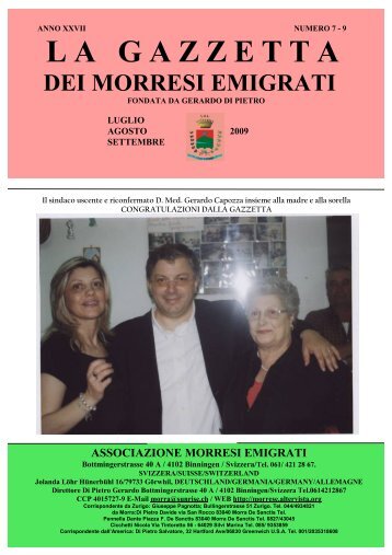 la gazzetta dei morresi emigrati - Morreseemigrato.Ch