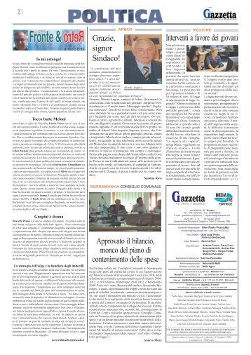 14 gazzetta blocco 2- 11 - La Gazzetta del Medio Campidano