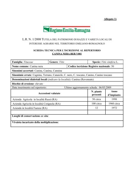 Determina 13822 - Bollettino Ufficiale della Regione Emilia-Romagna