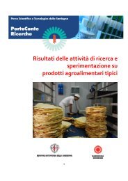 Risultati delle attività di ricerca e sperimentazione su prodotti ...