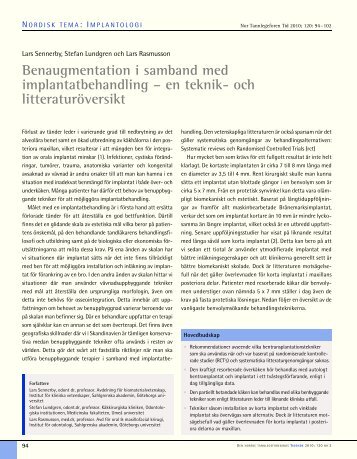 Benaugmentation i samband med implantatbehandling – en teknik ...