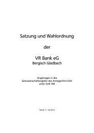 Unsere Satzung und Wahlordnung - VR Bank eG Bergisch Gladbach