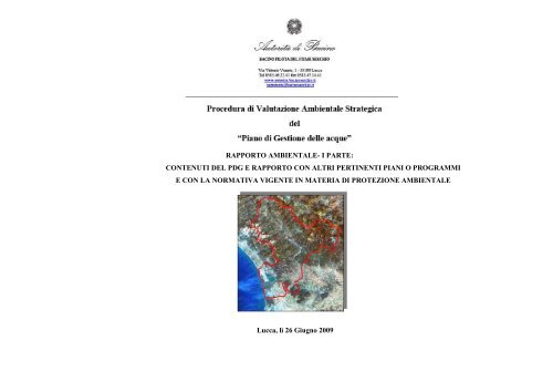 Il Rapporto Ambientale - Autorità di Bacino del fiume Serchio