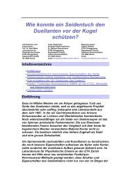 Wie konnte ein Seidentuch den Duellanten vor der Kugel schützen?