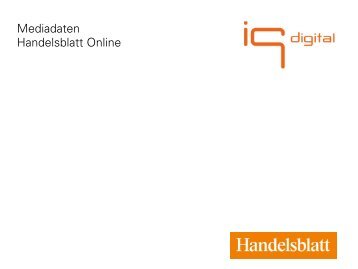 Mediadaten Handelsblatt Online - IQ media marketing