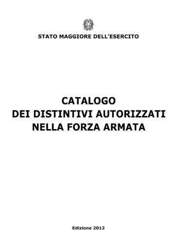 Catalogo dei distintivi autorizzati nella Forza Armata - Esercito Italiano