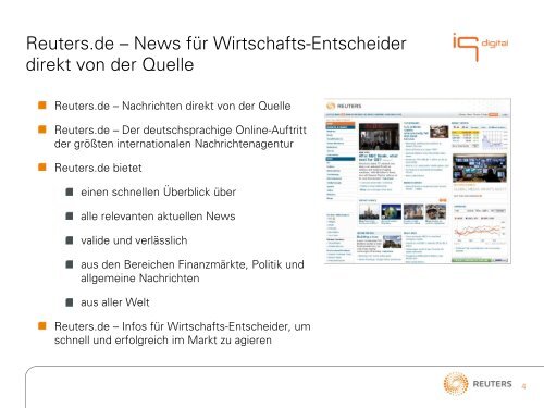 Mediadaten Reuters.de - IQ media marketing