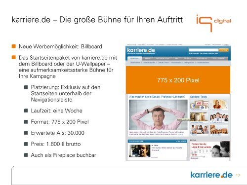 Mediadaten karriere.de - IQ media marketing