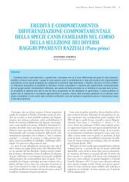 EREDITÀ E COMPORTAMENTO: DIFFERENZIAZIONE ... - Veterinario