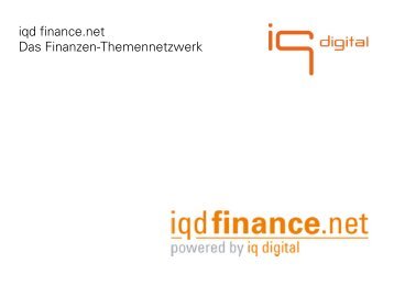 iqd finance.net Das  Finanzen-Themennetzwerk - IQ media marketing