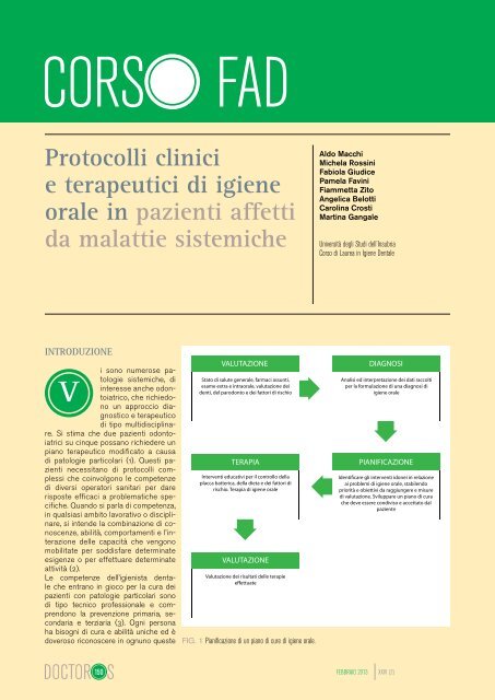 Protocolli clinici e terapeutici di igiene orale in pazienti ... - Ariesdue