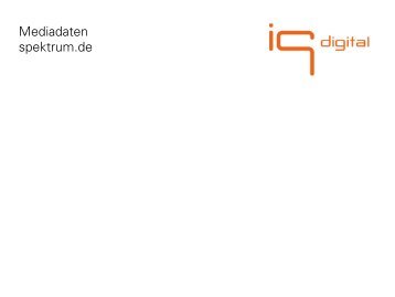 Mediadaten spektrum.de - IQ media marketing