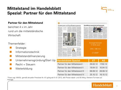 Handelsblatt Mittelstand - IQ media marketing