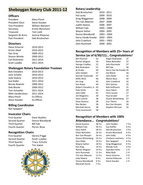 Sheboygan Rotary Club - Downtown Sheboygan Rotary