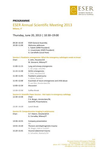 ESER Annual Scientific Meeting 2013 - SERAU